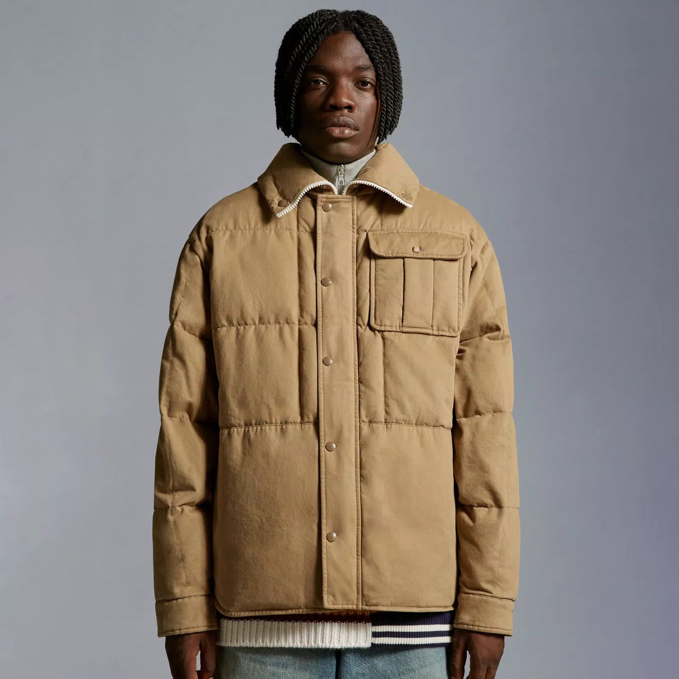 Moncler Men's Winter Lapel Single Breasted Zip Fieldrush Short Down Jacket   #97562