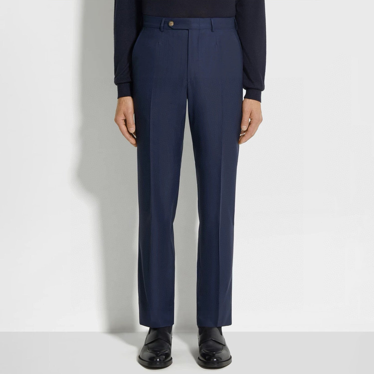 Ermenegildo Zegna  Men'S Spring And Autumn Business Casual Wool Suit Set Navy Blue Temperament Casual Comfortable Formal Suit Jacket Straight Suit Pants Trousers #75986