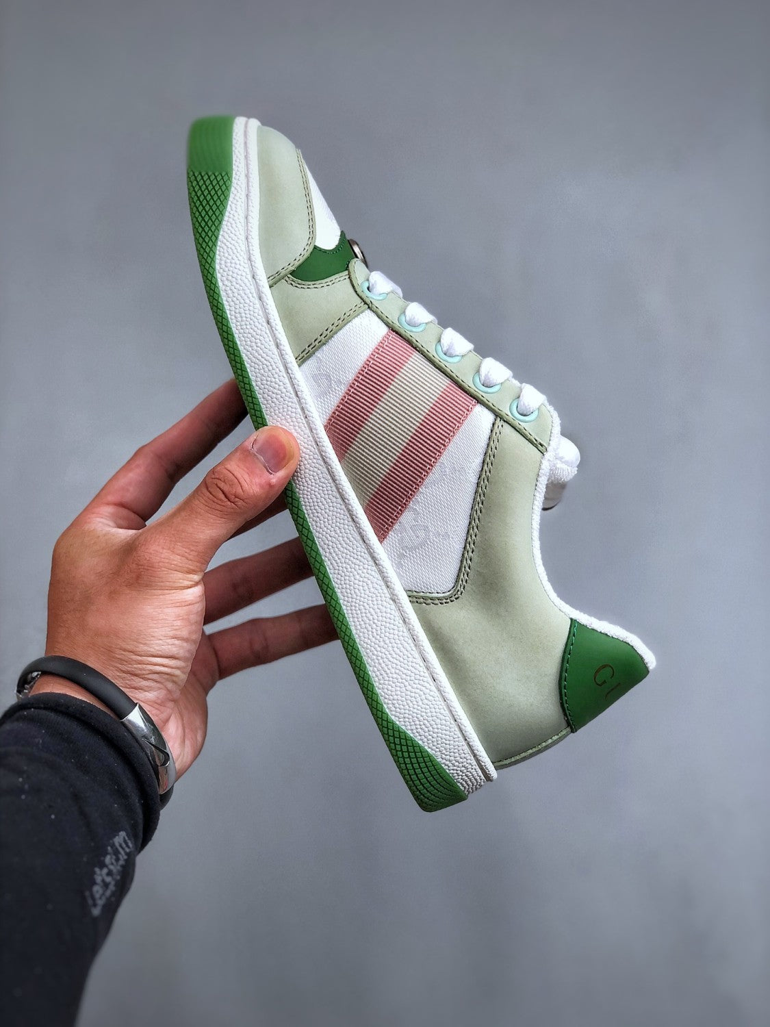 Gucci Women's Round Toe Comfort Screener Collection Embellished Webbing Thick Sole Low Top Sneakers Shoes #76363