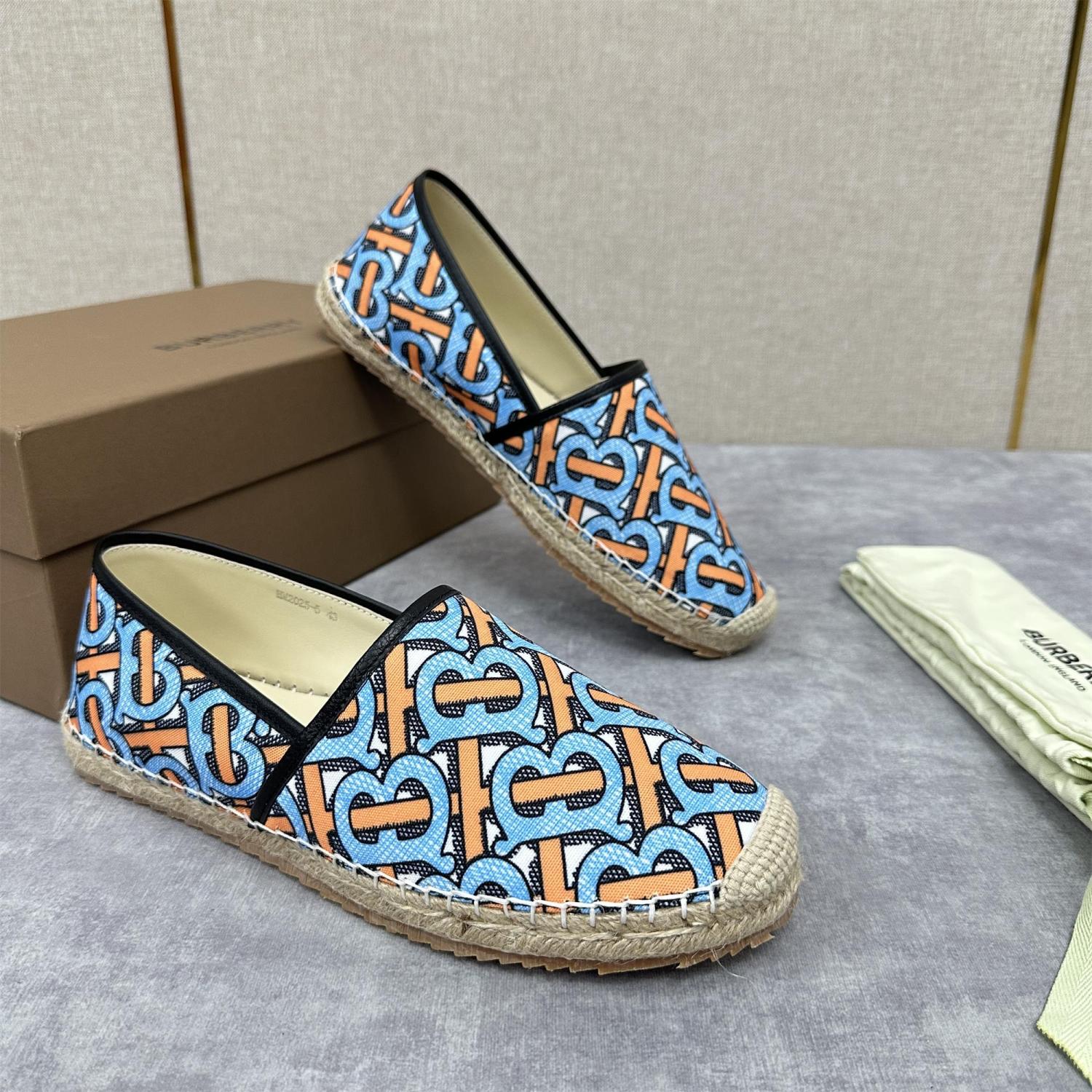 Burberry Men's Spring Summer Check Print Mews Cotton Woven Loafers Shoes #76884