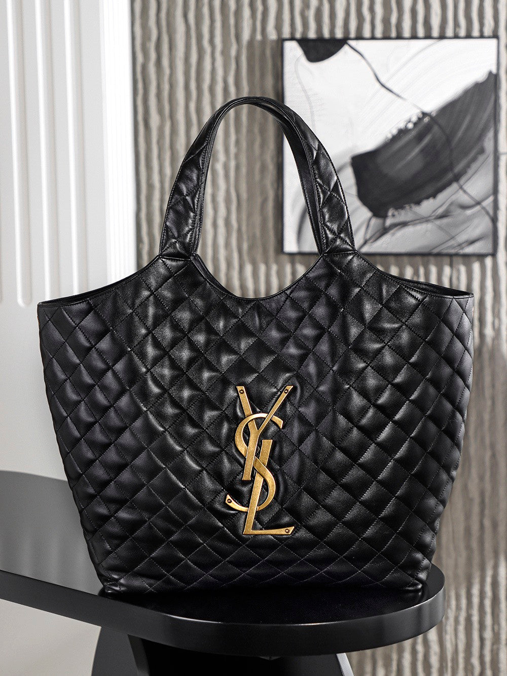 Saint Laurent ICARE quilted lambskin in Black #336145
