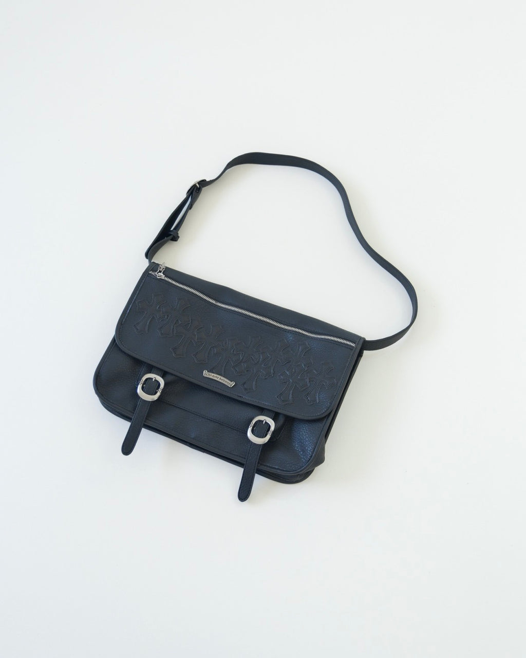 Chrome Hearts Vintage Cross Leather Messenger Bag #383001