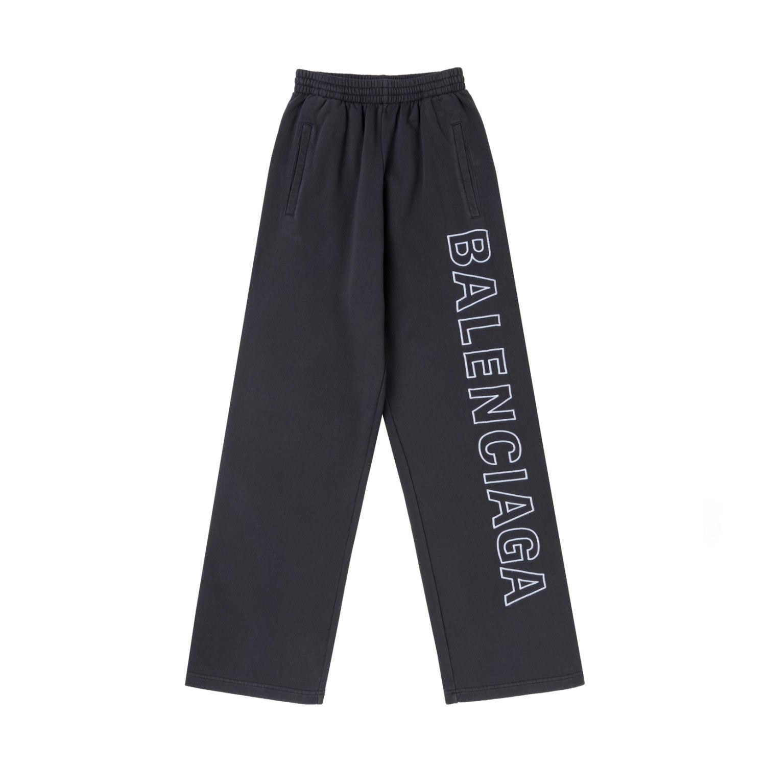 Balenciaga Men's And Women's Spring And Autumn Solid Color Embroidery Letter Print Elastic Waist Casual Sweatpants Pants #75615