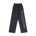 Balenciaga Men's And Women's Spring And Autumn Solid Color Embroidery Letter Print Elastic Waist Casual Sweatpants Pants #75615