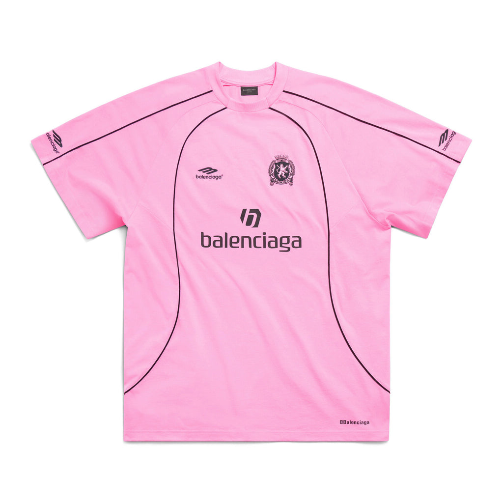Balenciaga Men's and Women's Solid Color Logo Round Neck Casual Short Sleeve Manchester United Soccer T-Shirt #97973