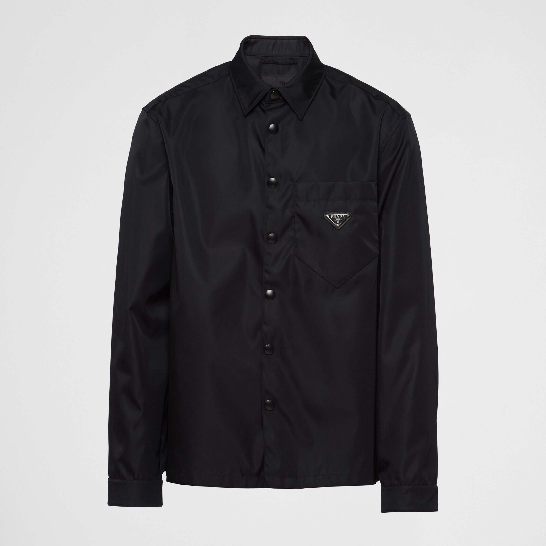 Prada Men's Spring And Fall Triangle Label Nylon Single breasted Long sleeved Shirt Jacket #72495