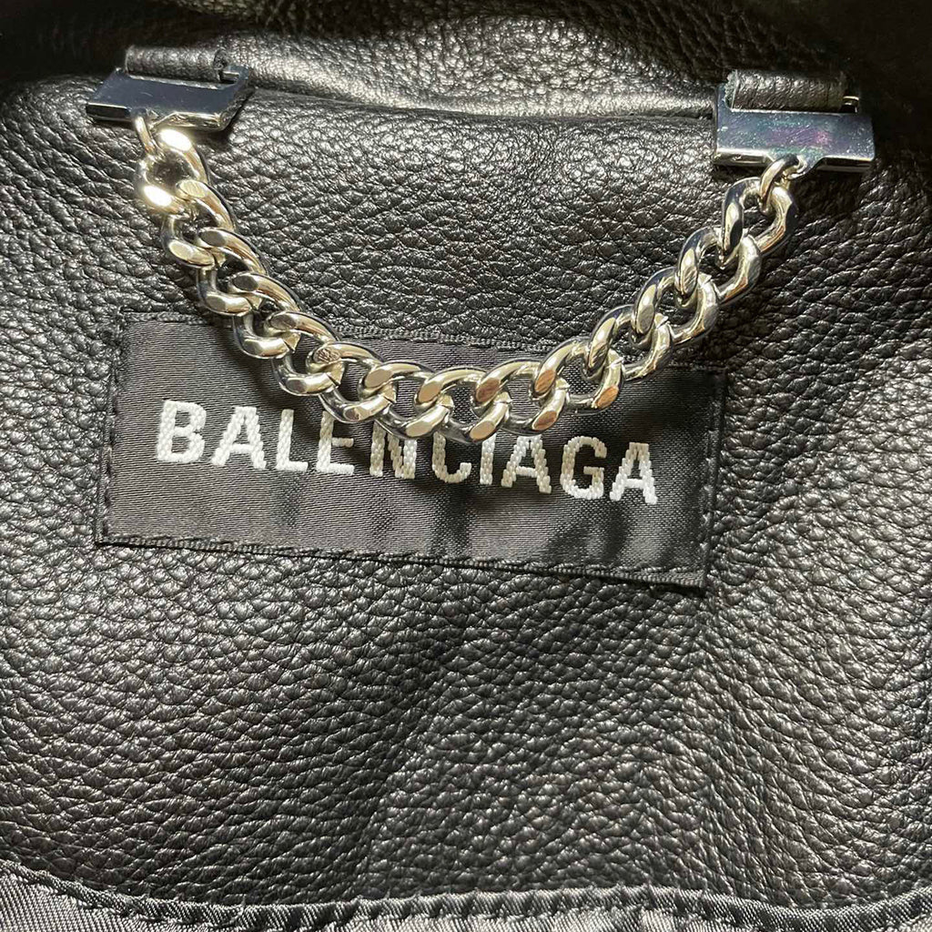 Balenciaga Biker Leather Zip Jacket #95182