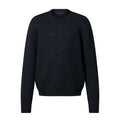 Louis Vuitton Men's Spring and Autumn Solid Color Embroidery Logo Printed Crew Neck Knit Wool Sweater #73953