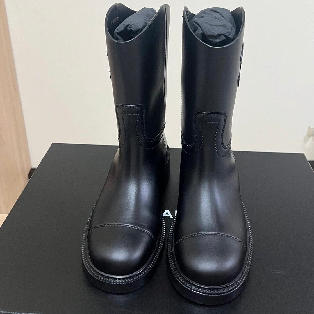 Chanel Women's Autumn/winter Fashion Casual Solid Color Round Toe Short Boots Shoes #78372