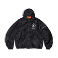 Balenciaga Men's Black Autumn/Winter Monogram Printed Loose Fit Hooded Zip Jacket #97459