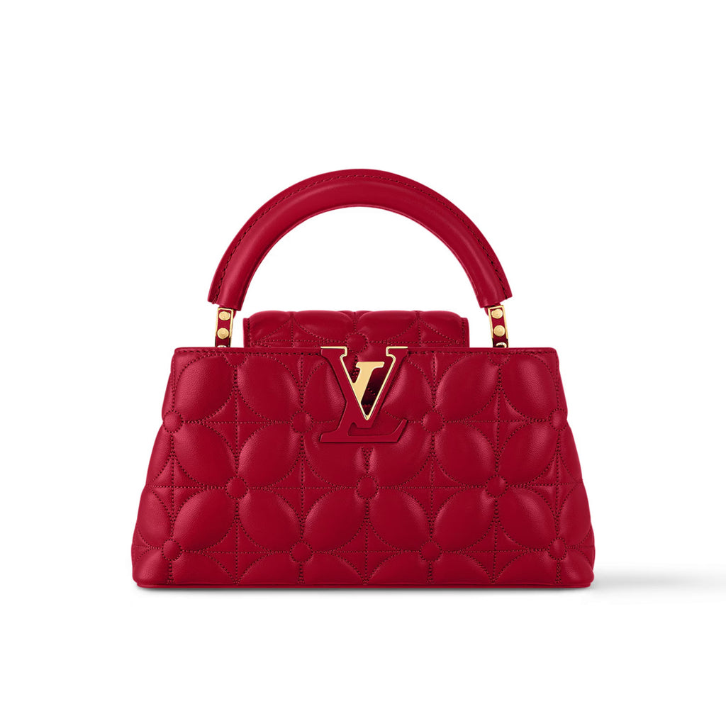 Louis Vuitton Capucines East-West Women's Monogram Logo Solid Color Leather Shoulder Crossbody Tote Bag Bags #75155