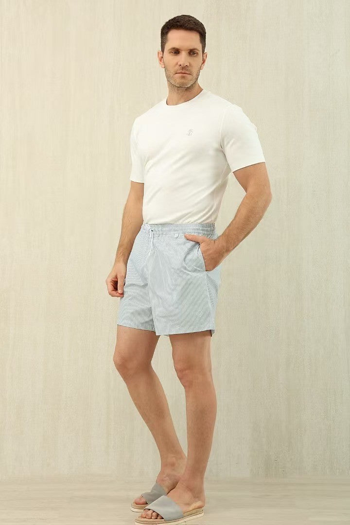 Loro Piana Men's Summer Letter Solid Color Mid Waist Tie Straight Bay Swim Shorts Ngvp #9959