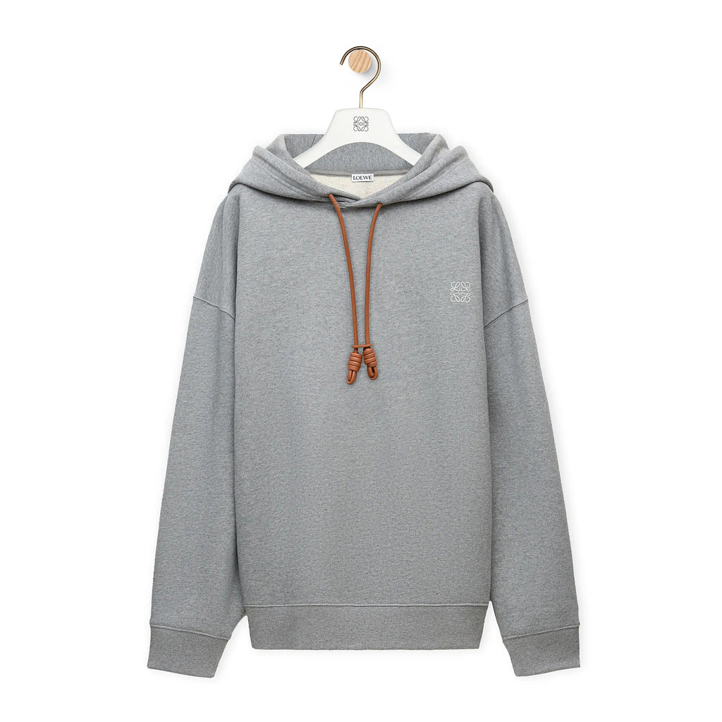 Loewe Men's Logo Embroidery Spring And Autumn Cotton Loose Solid Color Long Sleeve Pullover Hooded Drawstring Sweatshirt #75195