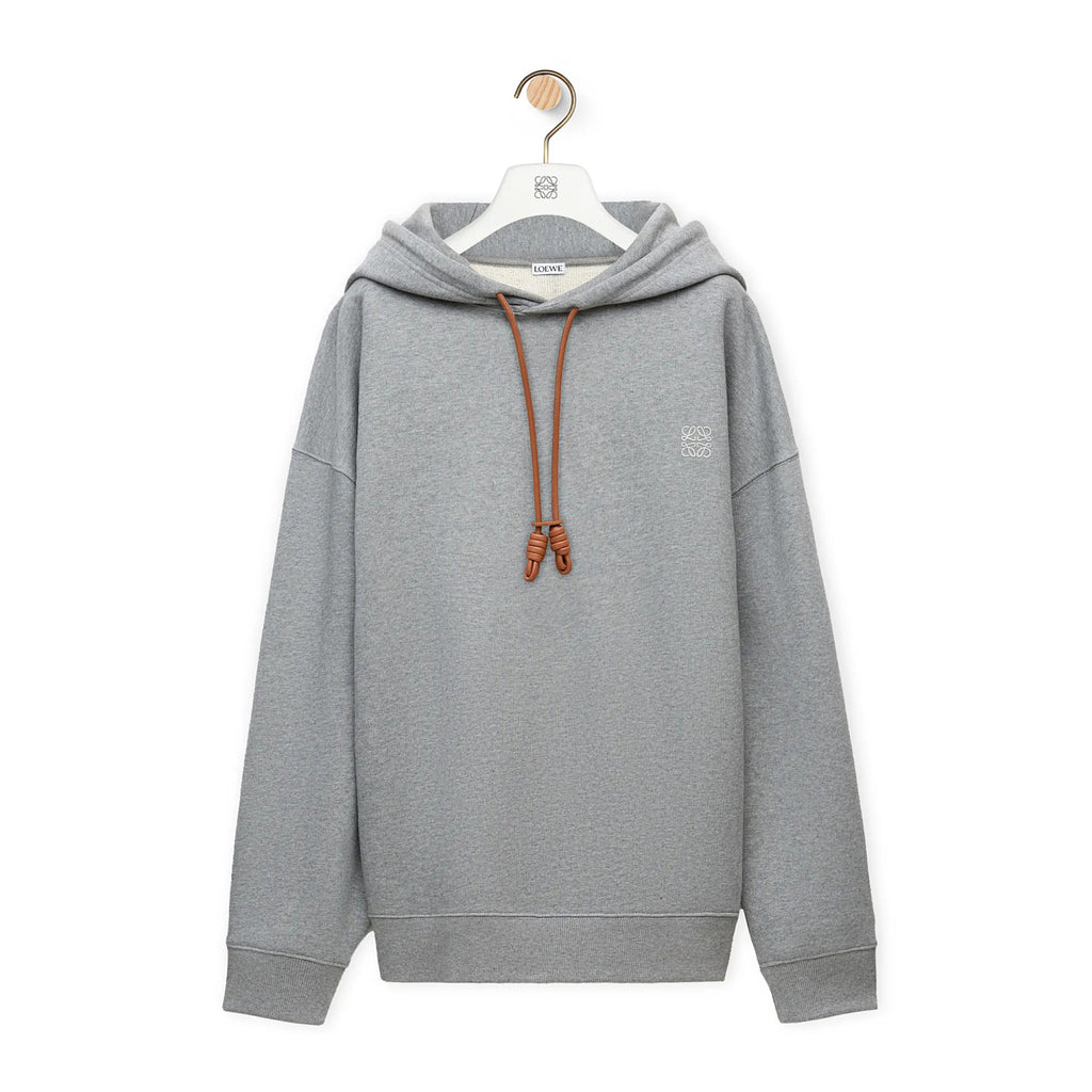 Loewe Men's Logo Embroidery Spring And Autumn Cotton Loose Solid Color Long Sleeve Pullover Hooded Drawstring Sweatshirt #75195