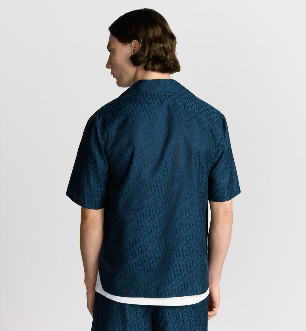 Dior Men's Summer Solid Color Letter Printed V-Neck Single Breasted Short Sleeve Shirt Elastic Waist Shorts Pants Set Suit #76295