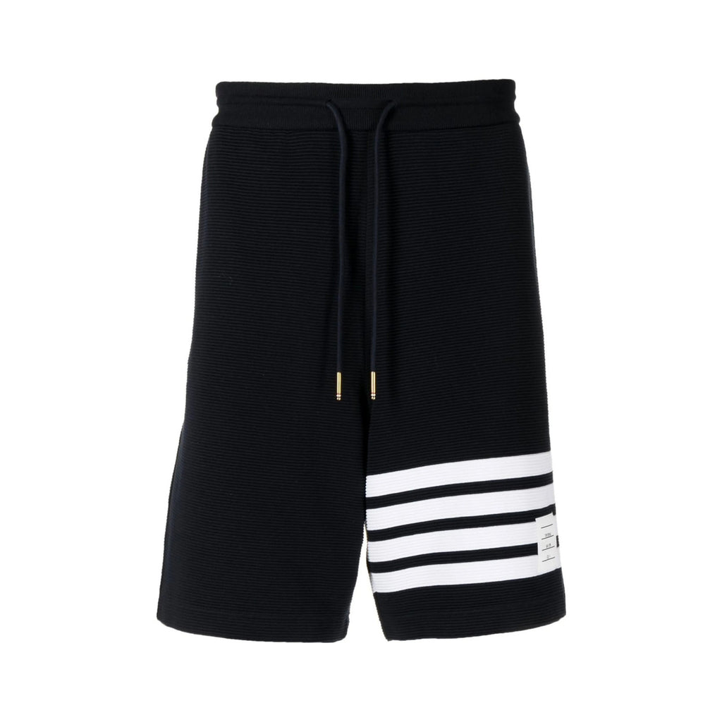 Thom Browne Men's Summer Lapel Straight Polo Short Sleeve Shirt Solid Color Casual Striped Elastic Waist Tie Sports Shorts Ngvp #1942