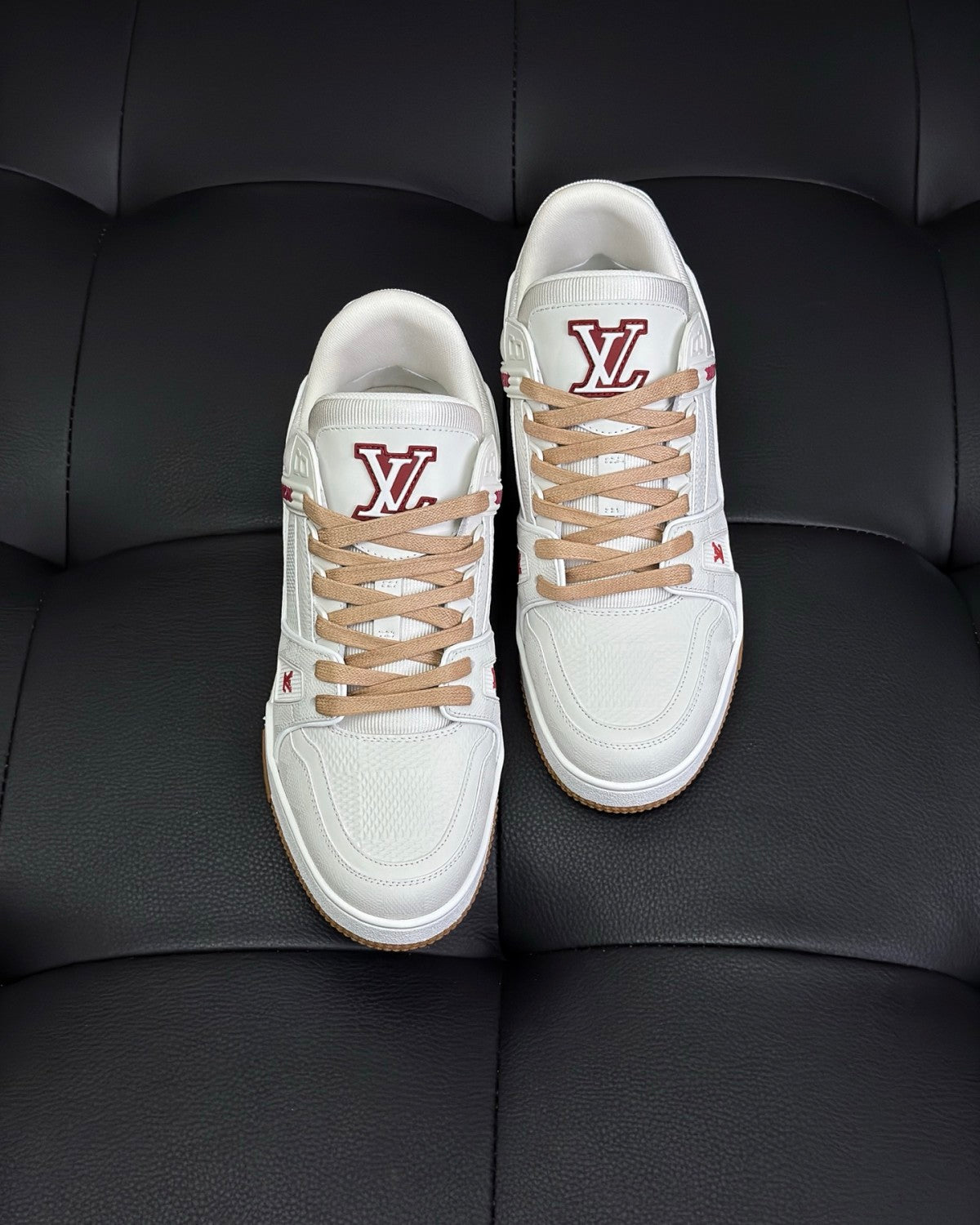 Louis Vuitton LV Trainer Men's Four Seasons Solid Color Cowhide Low-top Lace-up Flat Casual Shoes #76943