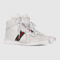 Gucci Men's Stretch High-top Sneaker in White Leather #337175