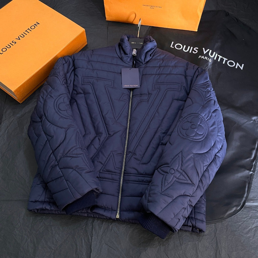 Louis Vuitton Men's and Women's Autumn/Winter Fashion Casual Solid Color Zipper Letter Embroidery Jacket #78377