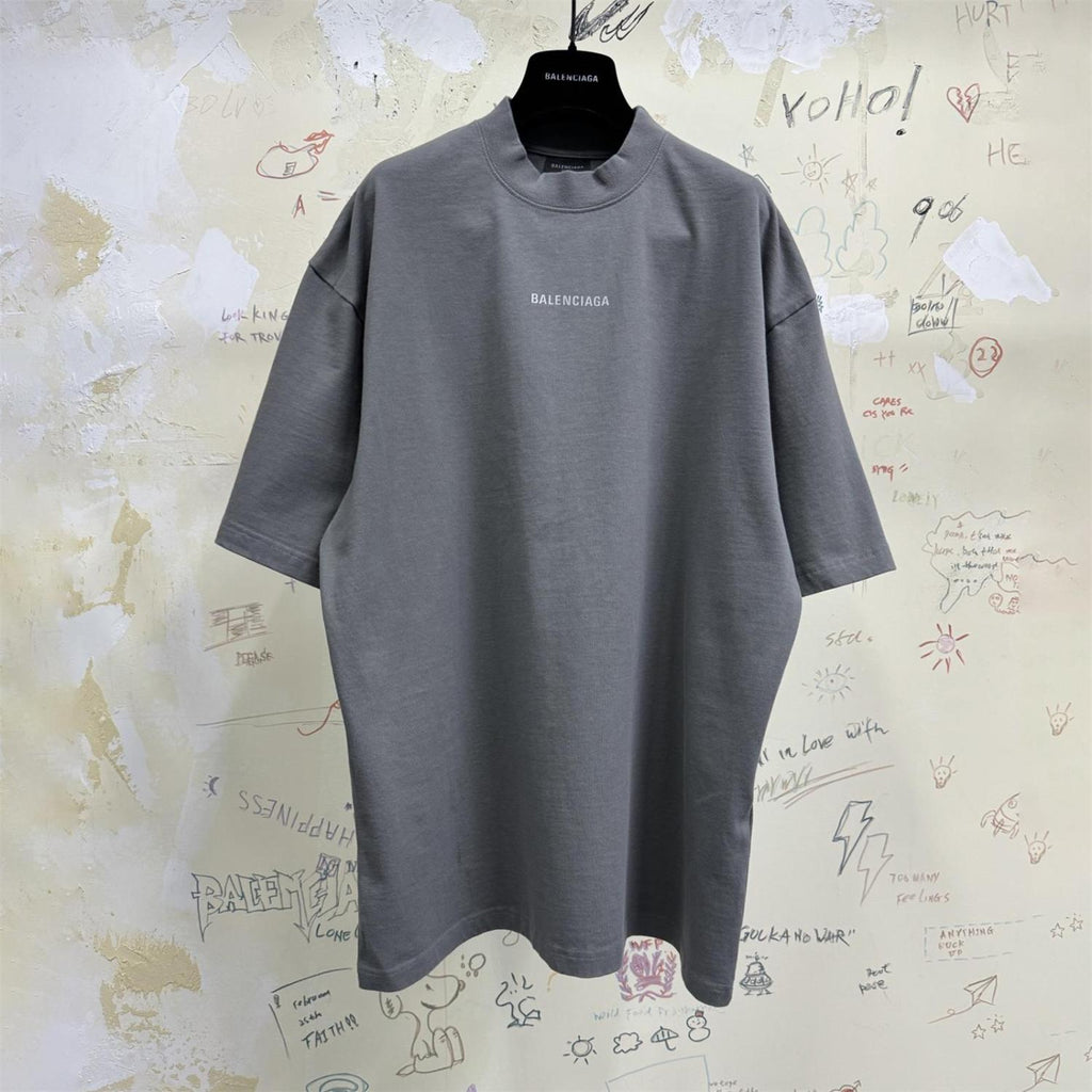 Balenciaga Men's Summer Solid Color Letter Print Round Neck Cotton Short Sleeve T-Shirt #75848