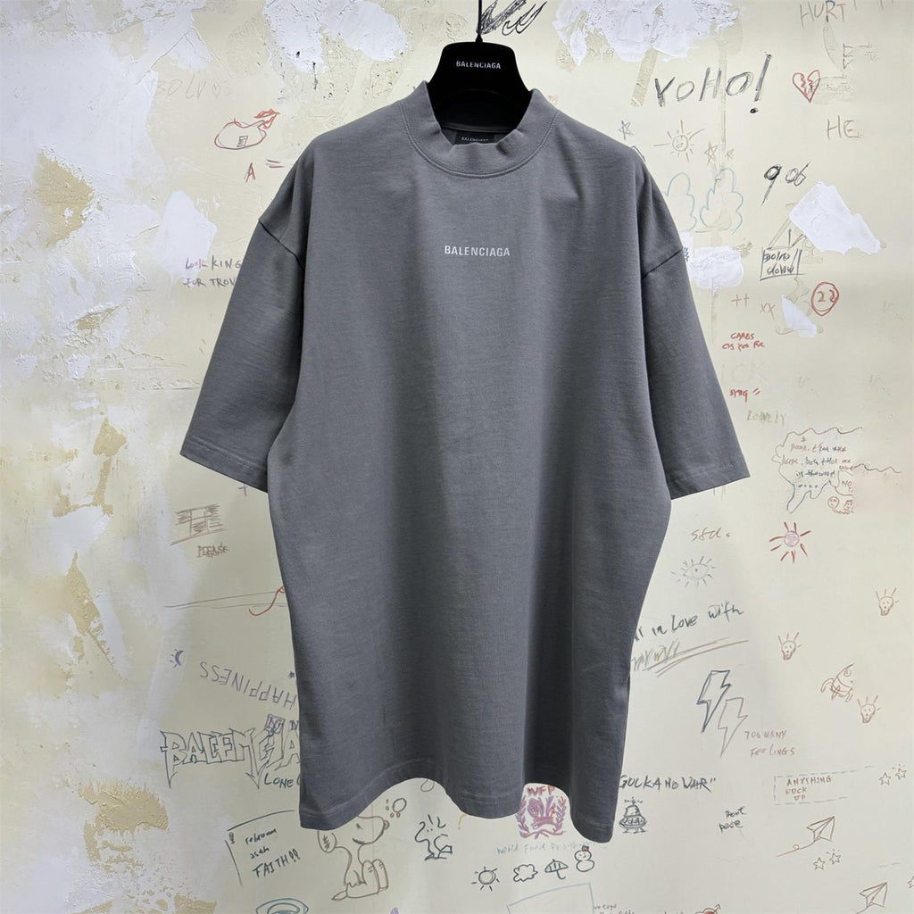 Balenciaga Men's Summer Solid Color Letter Print Round Neck Cotton Short Sleeve T-Shirt #75848