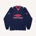 Balenciaga Top-Quality Version Men's 3b Football Long Sleeve V-neck T-shirt Black Anthracite #336375
