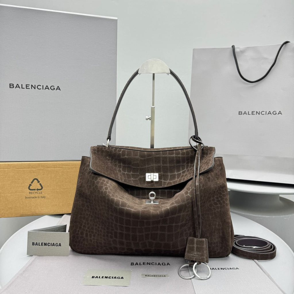 Balenciaga Women's Rodeo Handbag Medium Dark Brown #333497