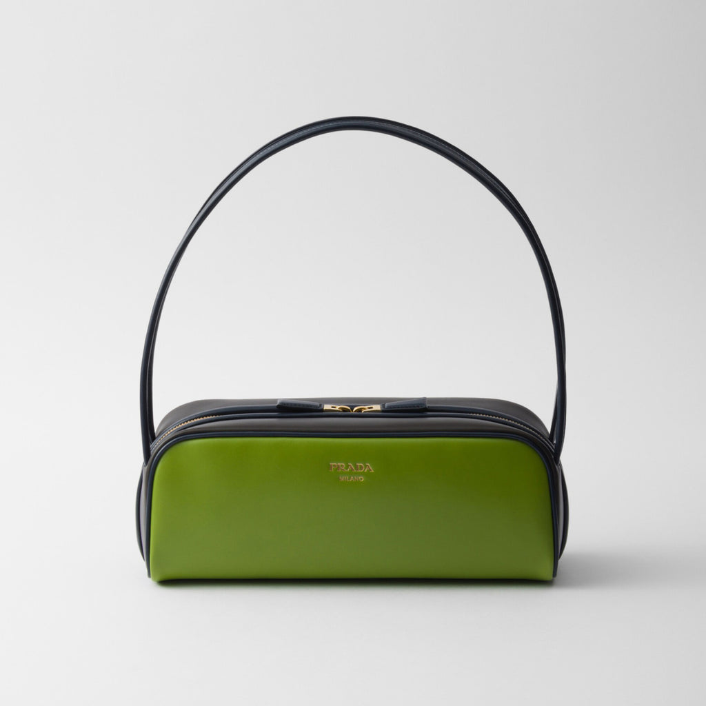 Prada Swing Women's Solid Color Letter Logo Zipper Closure Calfskin Handbag Shoulder Bag Bags #77148