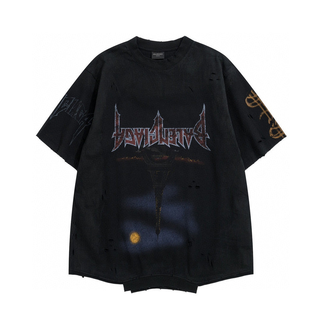 Balenciaga Graffiti Raglan Short Sleeve T-Shirt #94883