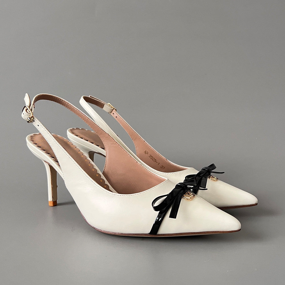Valentino Bepointy Slingback Pump In Patent Leather And Kidskin 80MM #334525