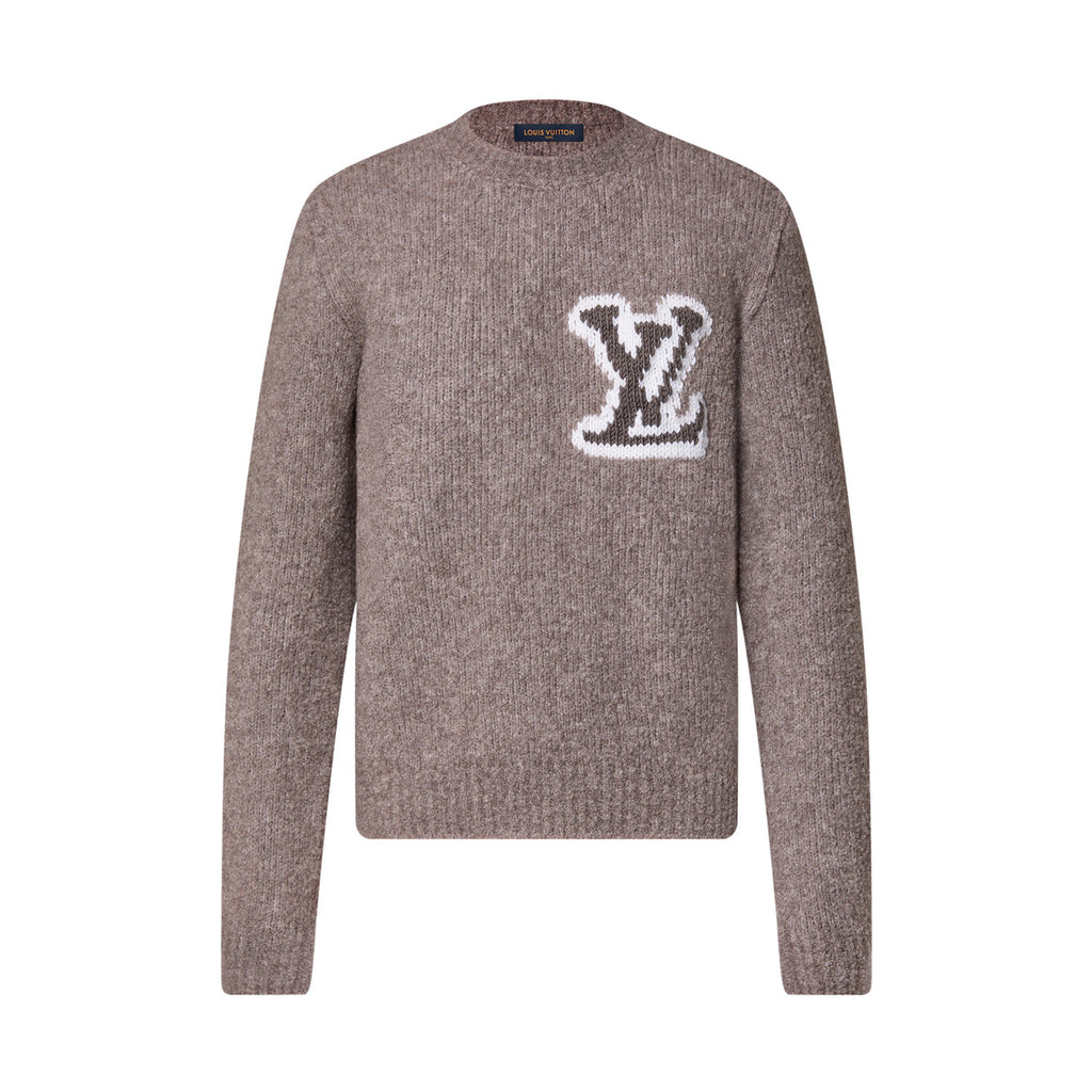 Louis Vuitton Men's Spring and Autumn Solid Color Letter Printed Crew Neck Wool Knit Long Sleeve Sweater #74694