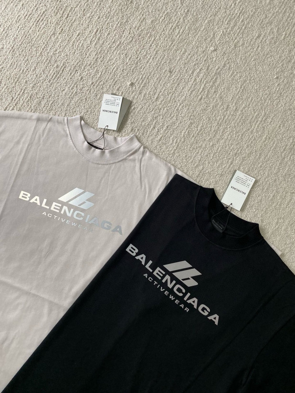 Balenciaga Men's and Women's Summer Solid Color Letter Printed Round Neck Cotton Short Sleeve T-Shirt #99688