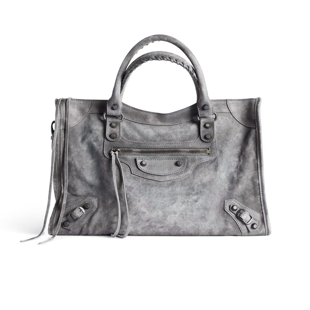 Balenciaga LE CITY Medium Handbag Women's Fashion Luxury Solid-Colour Suede Tote Bag Crossbody Bag Bags 8230582AB2A1143 Ngvp #2434