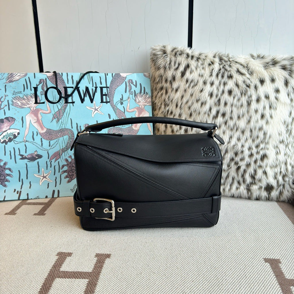 Loewe Puzzle Biker Women's Fashion Classic Solid-Color Geometric Print Glossy Cowhide Leather Puzzle Biker Handbag Bag Bags B510BP1X01 #78829