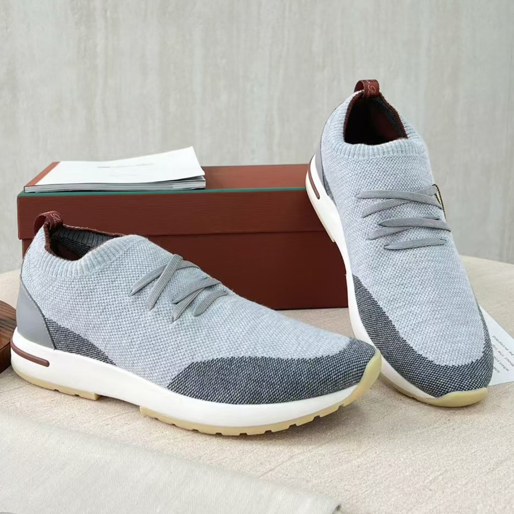 Loro Piana 360 Lp Flexy Walk Men's Autumn/winter Sports Shoes Two-tone Fashion Luxury Knit Comfortable Casual Footwear Ngvp #2435