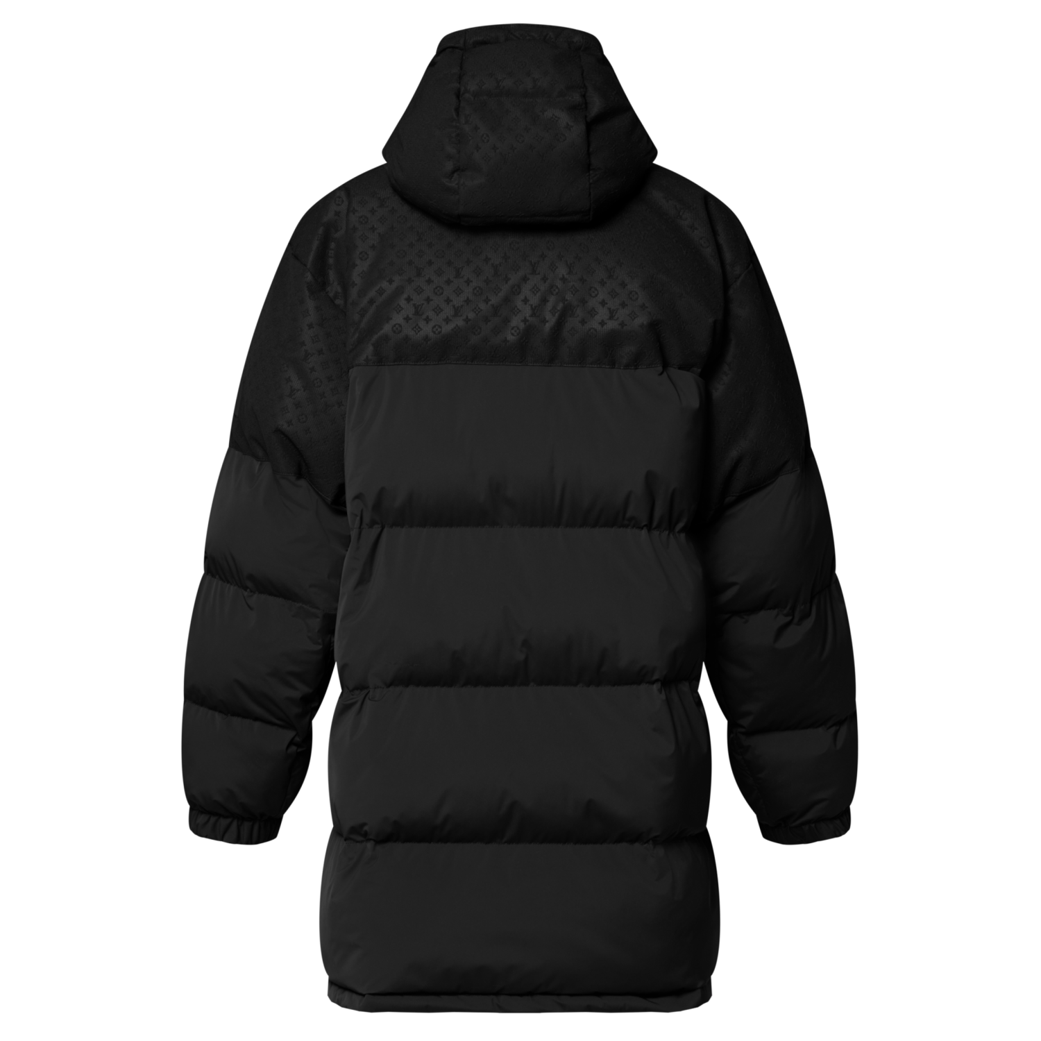 Louis Vuitton Men's and Women's Embossed Patchwork Mid Length Down Jacket #333370