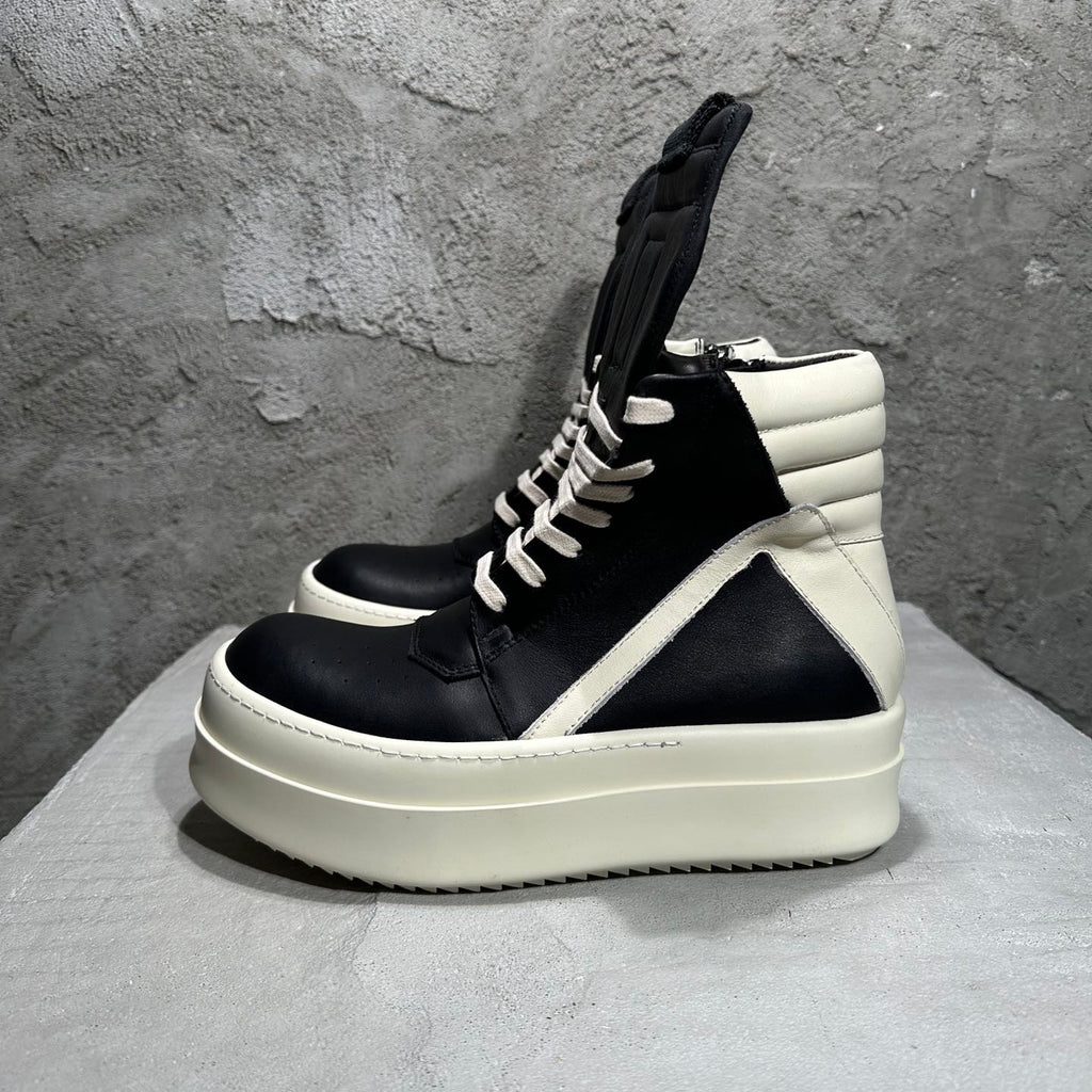 Rick Owens Men's And Women's Fall/winter Fashion Casual Round Toe Lace Up High Top Thick Sole Side Zip Sneakers Shoes #79252