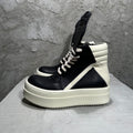 Rick Owens Men's And Women's Fall/winter Fashion Casual Round Toe Lace Up High Top Thick Sole Side Zip Sneakers Shoes #79252