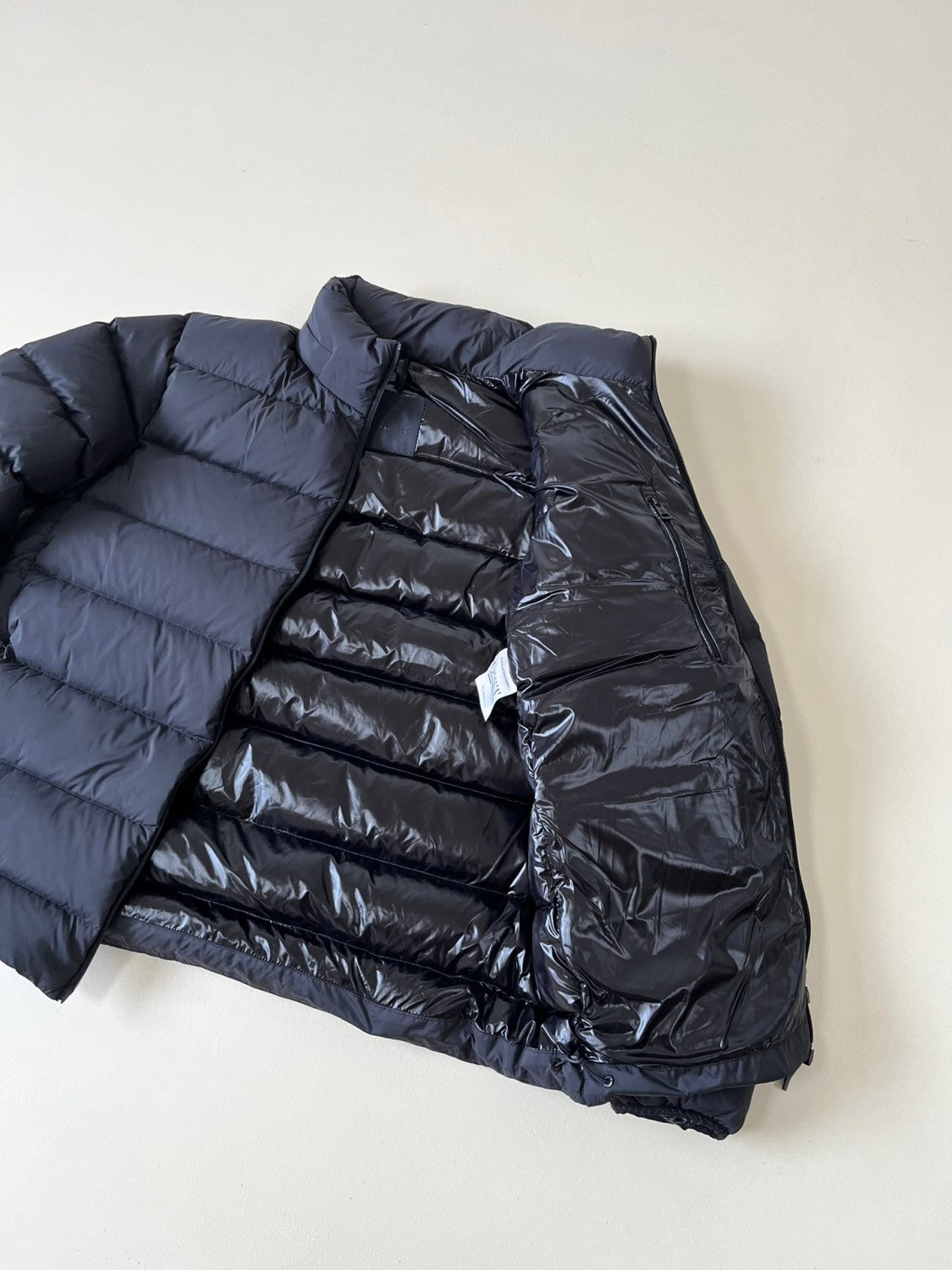 Moncler Men's New Black Warrior 3M Reflective White Goose Down Hooded Reflective Letters Down Jacket #332483
