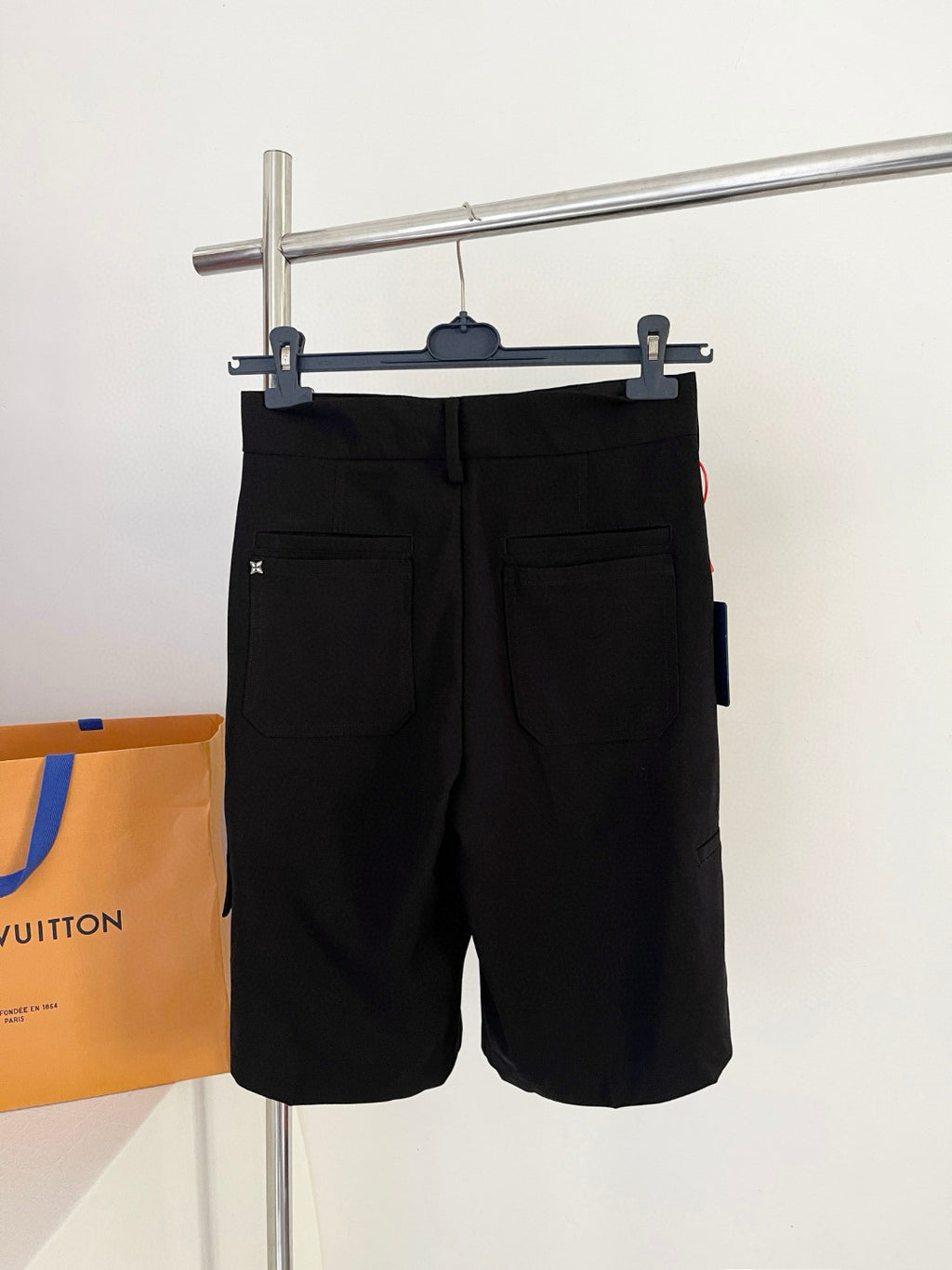 Louis Vuitton Men's Summer Solid Color Shorts with Pockets and Metallic Embellishments #75769