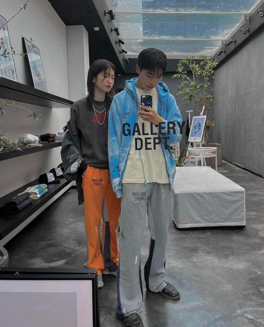 Gallery Dept Men's Spring And Autumn High Street Trend Structure Splicing Splash Ink Casual Sweatpants American Fashion Casual Straight Casual Pants #71782