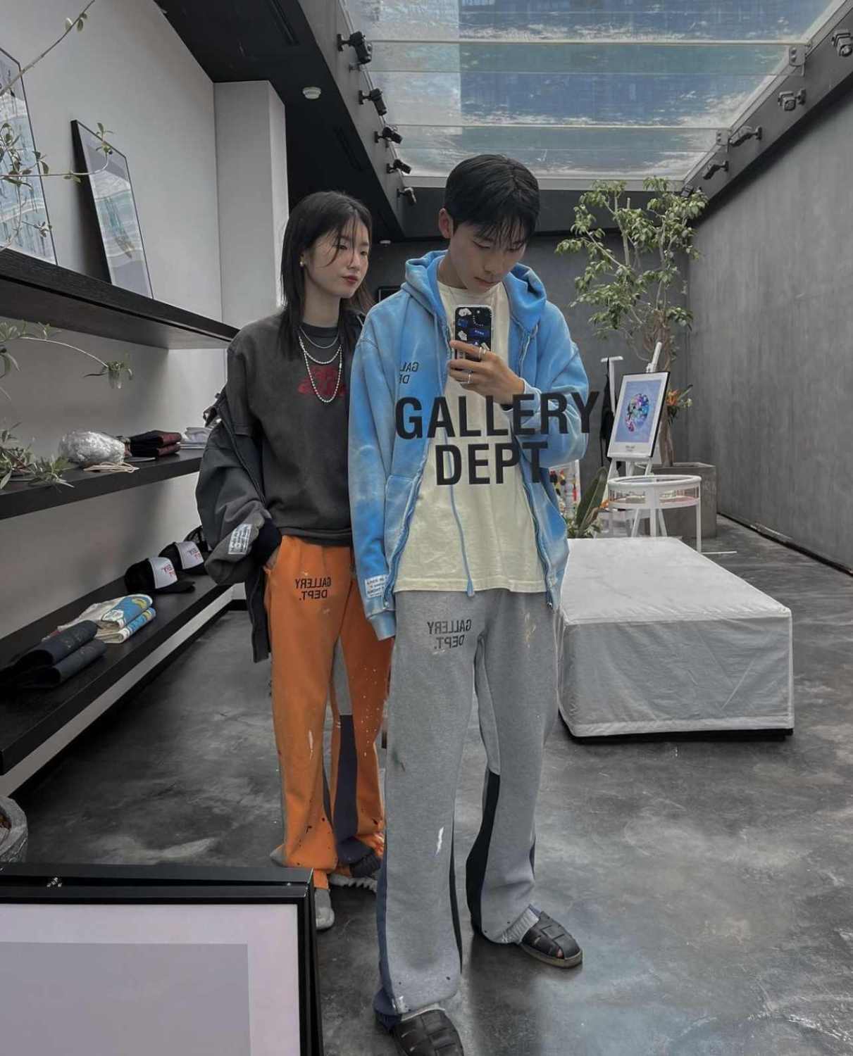 Gallery Dept Men's Spring And Autumn High Street Trend Structure Splicing Splash Ink Casual Sweatpants American Fashion Casual Straight Casual Pants #71782