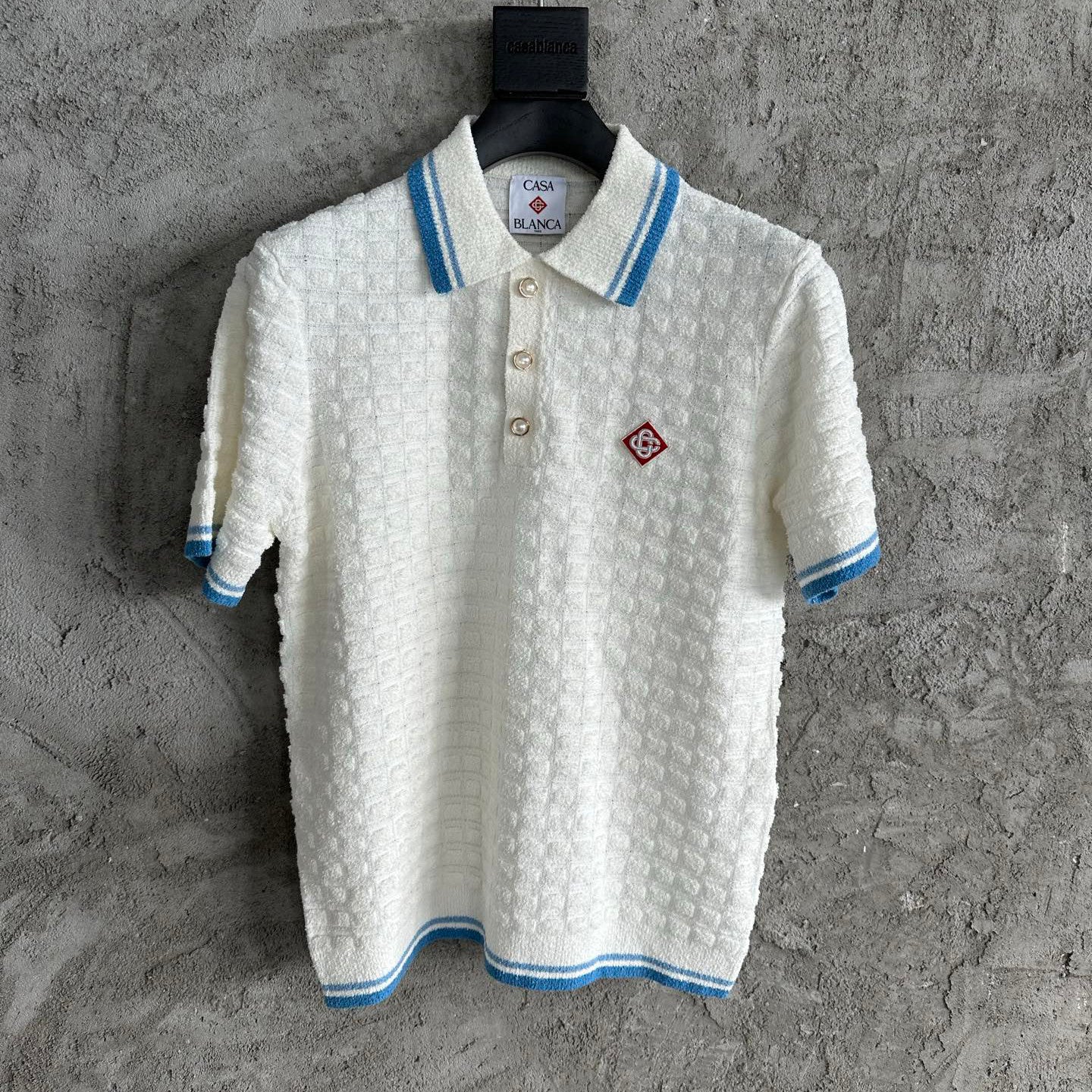 Casablanca Men's Fall/Winter Fashion Casual 100% Cotton Block Knit Polo Shirt T-Shirt #79414