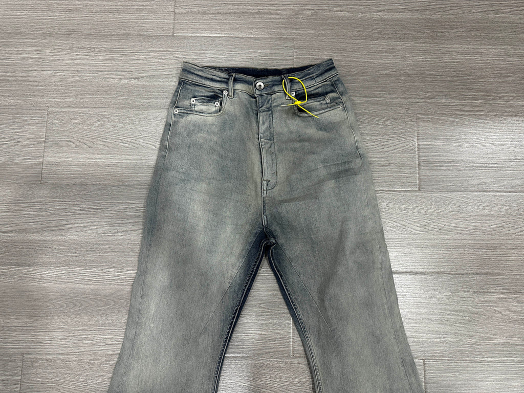 Rick Owens Men's And Women's Spring And Autumn Do Old Sky Blue Washed Jeans Pants #76796
