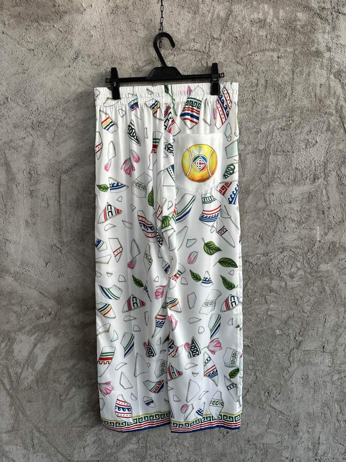 Casablanca Men's Women's Summer Pattern Printed Silk Casual Trousers Pants Ngvp #9924
