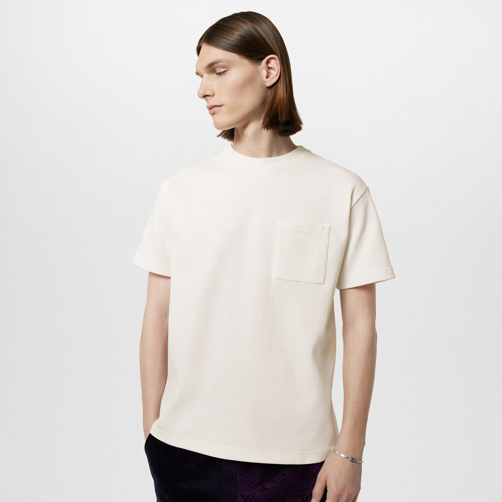 Louis Vuitton Men's Summer Solid Colour Pocket Round Neck Cotton Short Sleeve T-Shirt #99494