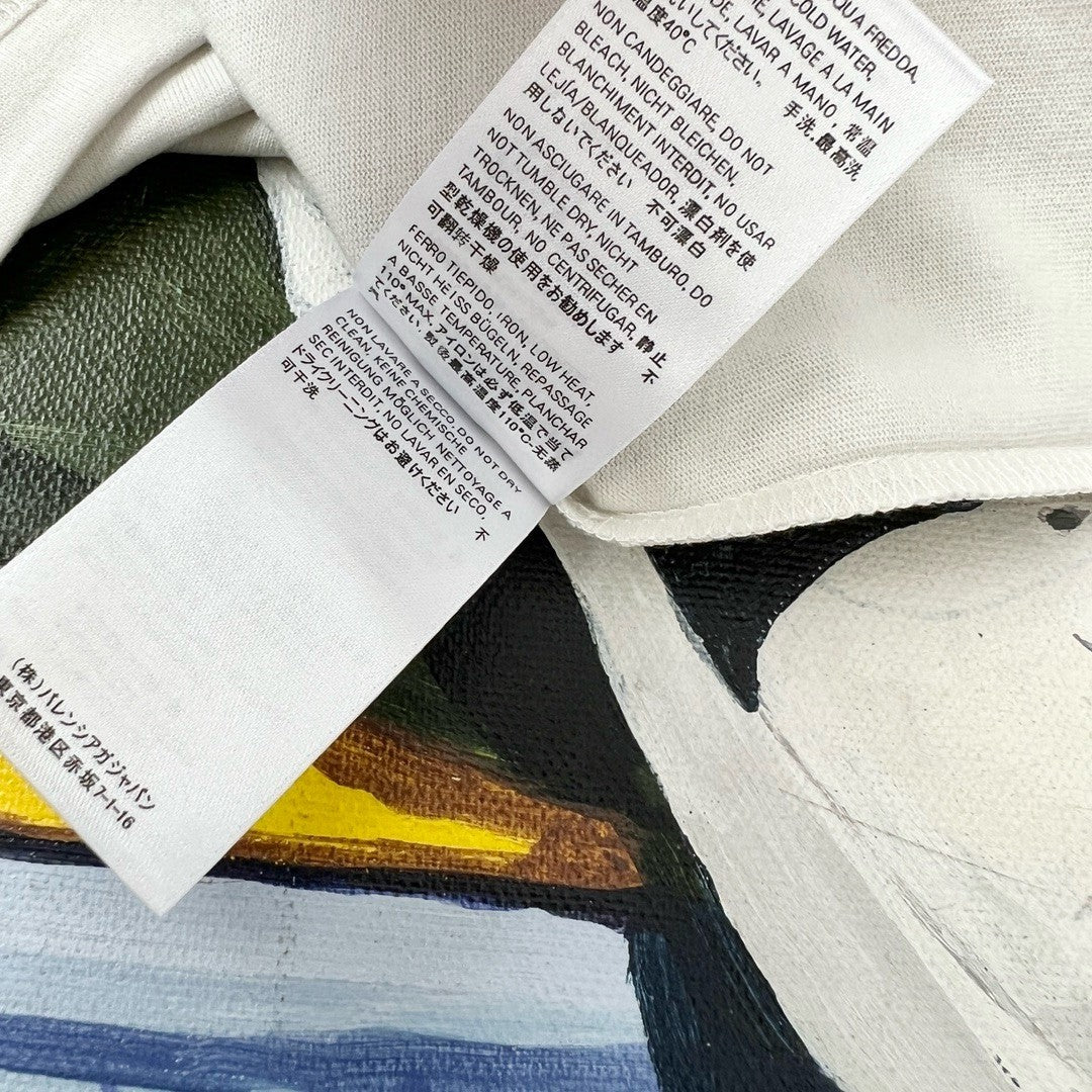 Balenciaga Men's Women's Summer Letter Printed Round Neck Solid Color Cotton Loose Short Sleeve T-Shirt #71584