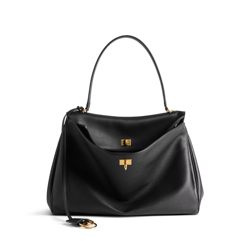 Balenciaga Rodeo Large Handbag Women's Men's Solid Fashion Leather Contour Gold Silver Metal Accessories Bags 7897442AA4V2621 Ngvp #1584