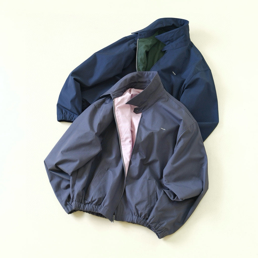 Prada Men's Spring/Fall Casual Fashion Solid-Color Collared Zipper Gentleman Style Cotton Jacket #79135