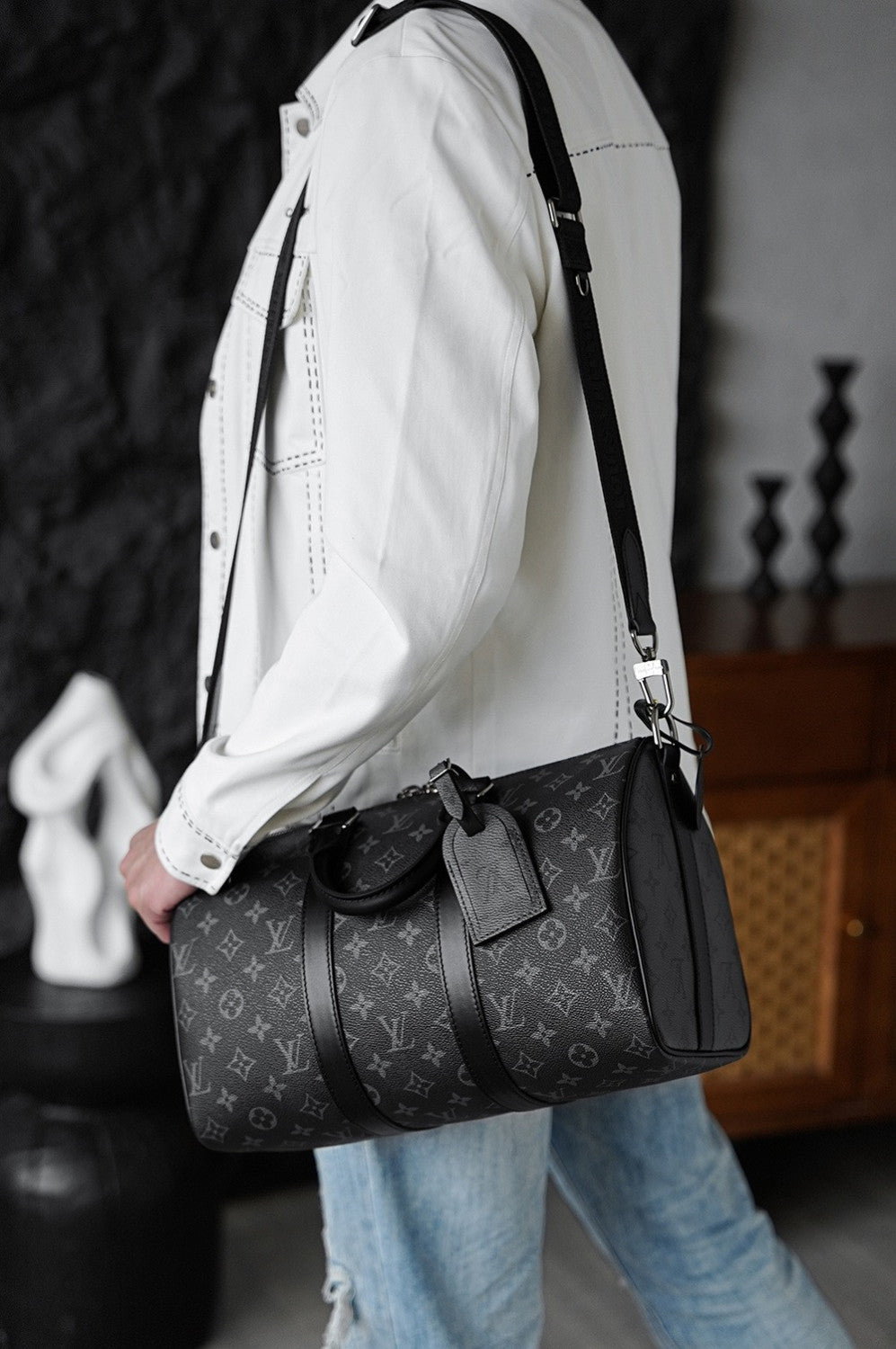 Louis Vuitton Keepall Bandoulière 35 Monogram Eclips M46655 #333846